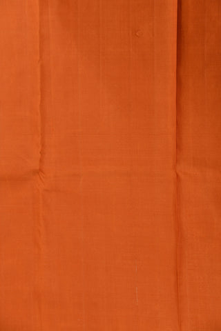 Floral Border Design Ochre Orange Kanchipuram Silk Saree