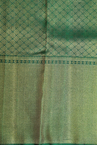 Mayilkan Border Bottle Green Kanchipuram Silk Saree