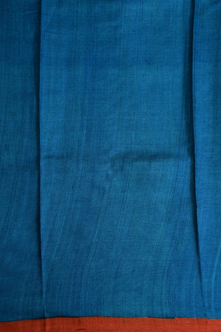 Half Diamond Design Blue Tussar Silk Saree