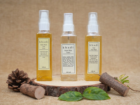 Set Of 3 Herbal Face Wash, Skin Toner And Body Wash
