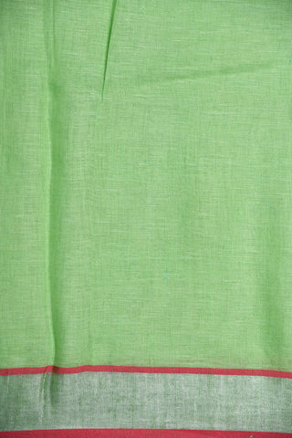 Square Box Design Light Green Linen Cotton Saree