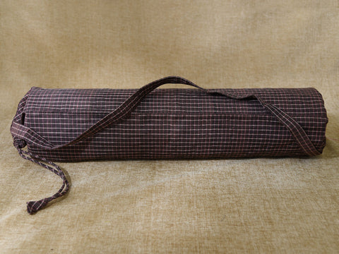 Taupe Brown Hand Spun Cotton Yoga Mat Bag With Belt