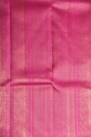 Yazhi Butta Fuscia Pink Kanchipuram Silk Saree