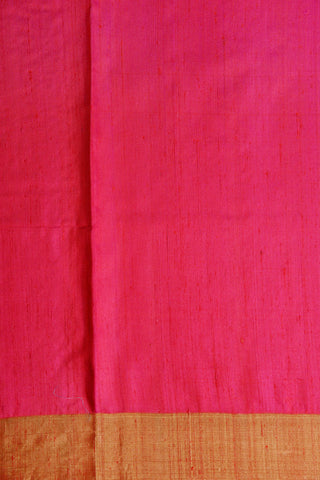 Zari Border Raspberry Pink Soft Silk Saree