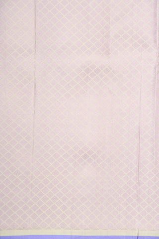 Off White Geometric Pattern Kanchipuram Block Printed Silk Saree