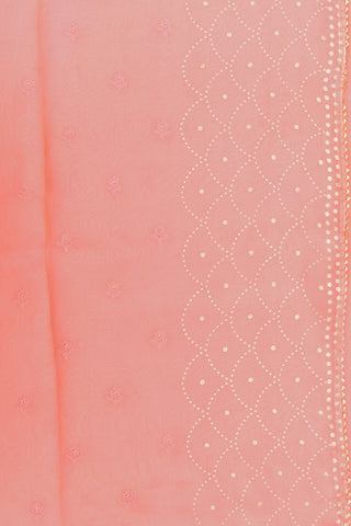 Embroidered Floral Buttas Pastel Pink Organza Saree
