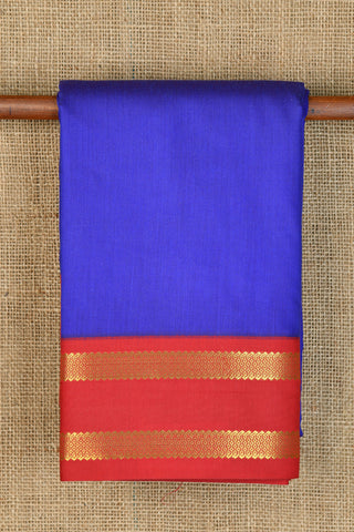 Contrast Zari Border Cobalt Blue Plain Apoorva Silk Saree