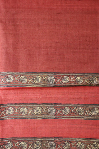 Marigold Motif Pink Printed Tussar Saree