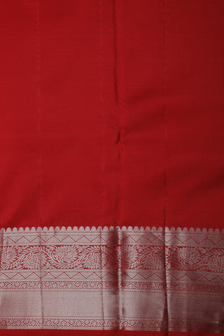 Floral Border Crimson Red Kanchipuram Silk Saree