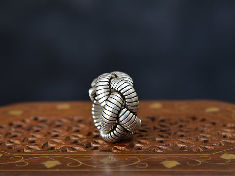 Pure Silver Braided Wavy Ring