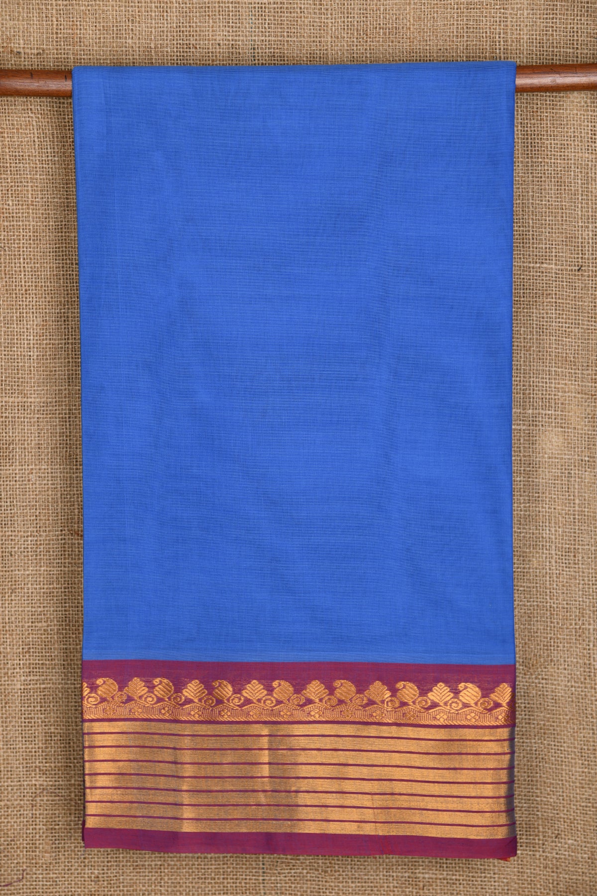 Contrast Border  Lapis Blue Venkatagiri Silk Saree