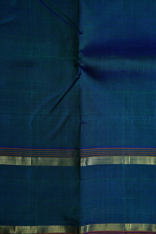 Peacock Blue Plain Kanchipuram Silk Saree