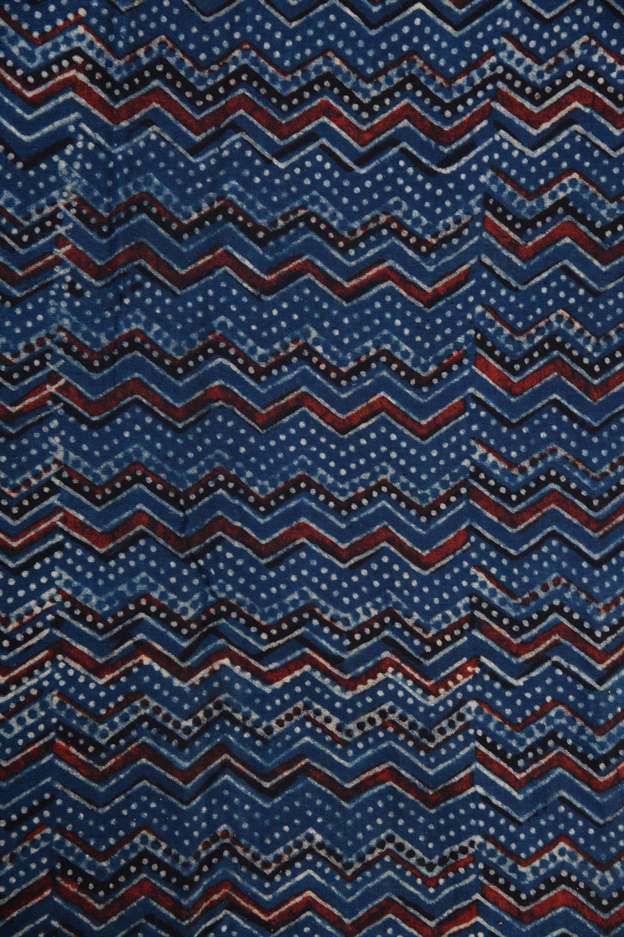 Ajrakh Printed Design Blue Cotton Saree