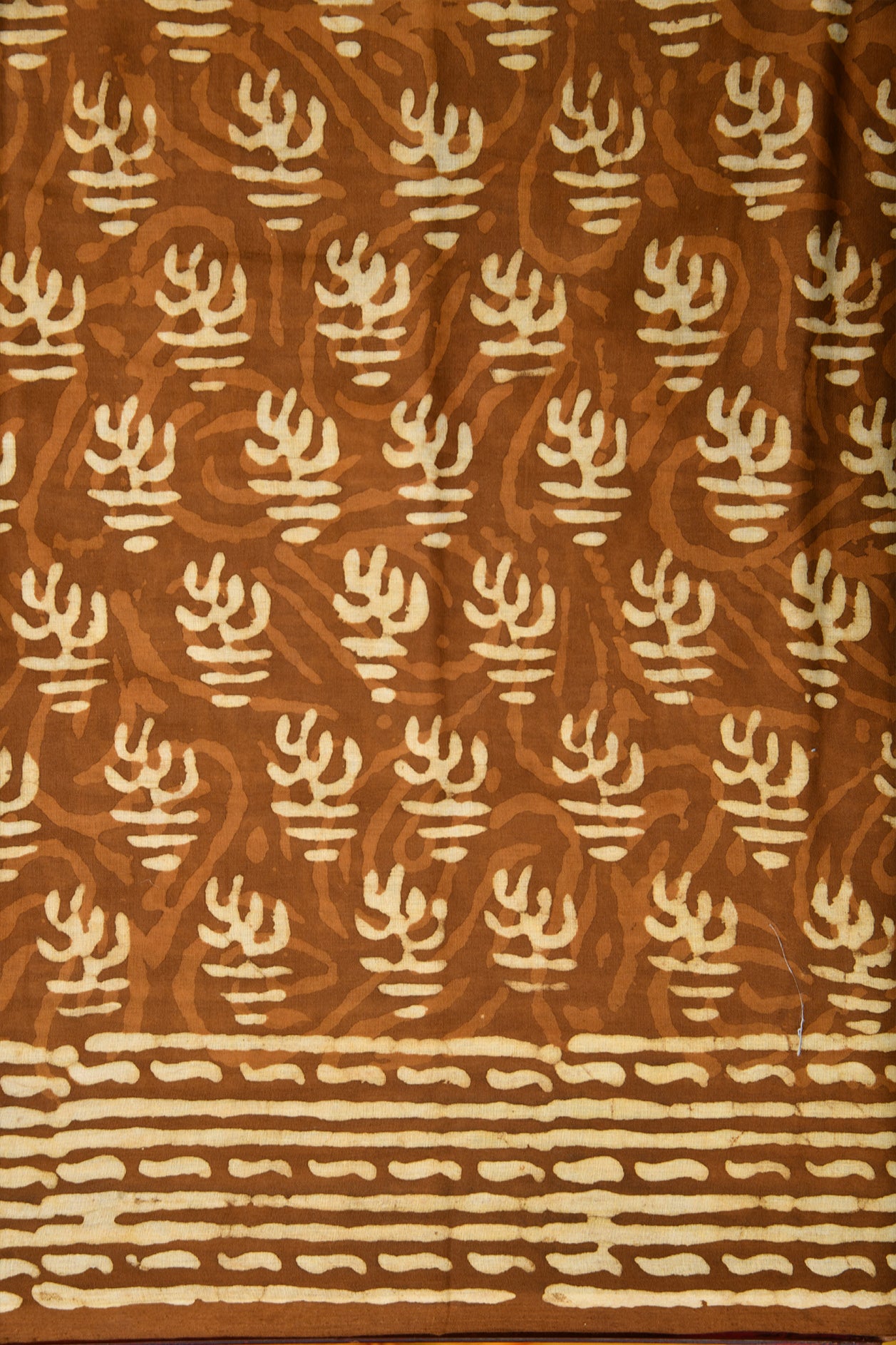 Batik Work With Dark Dusty Green Jaipur Cotton Saree