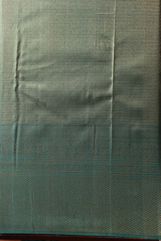 Mayilkann Border Design Stone Blue Kanchipuram Silk Saree
