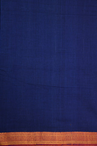 Contrast Border Blue Mangalagiri Cotton Saree