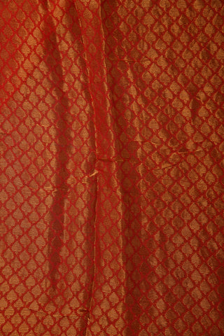 Diamond Border Design Red Chiffon Saree