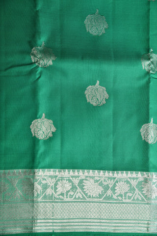 Rose Motif Green Kanchipuram Silk Saree