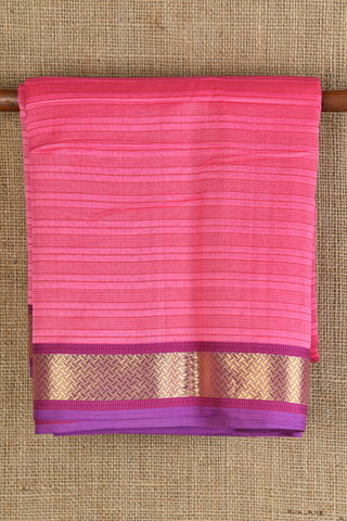 Stripes Pink Maheshwari Silk Cotton Saree