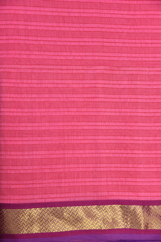 Stripes Pink Maheshwari Silk Cotton Saree