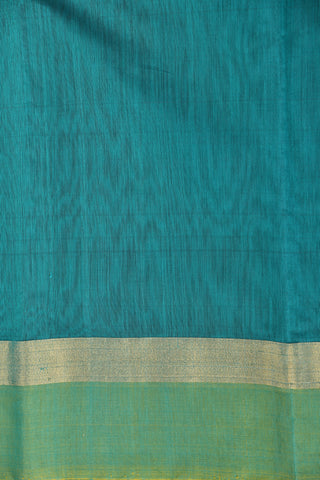 Turquoise Blue Kora Silk Cotton Saree