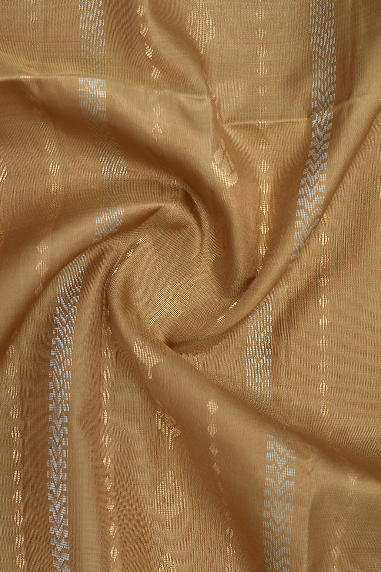 Allover Stripes Design Tan Brown Soft Silk Saree