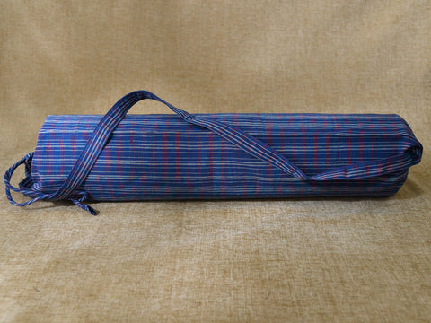 Navy Blue Hand Spun Cotton Yoga Mat Bag With Belt