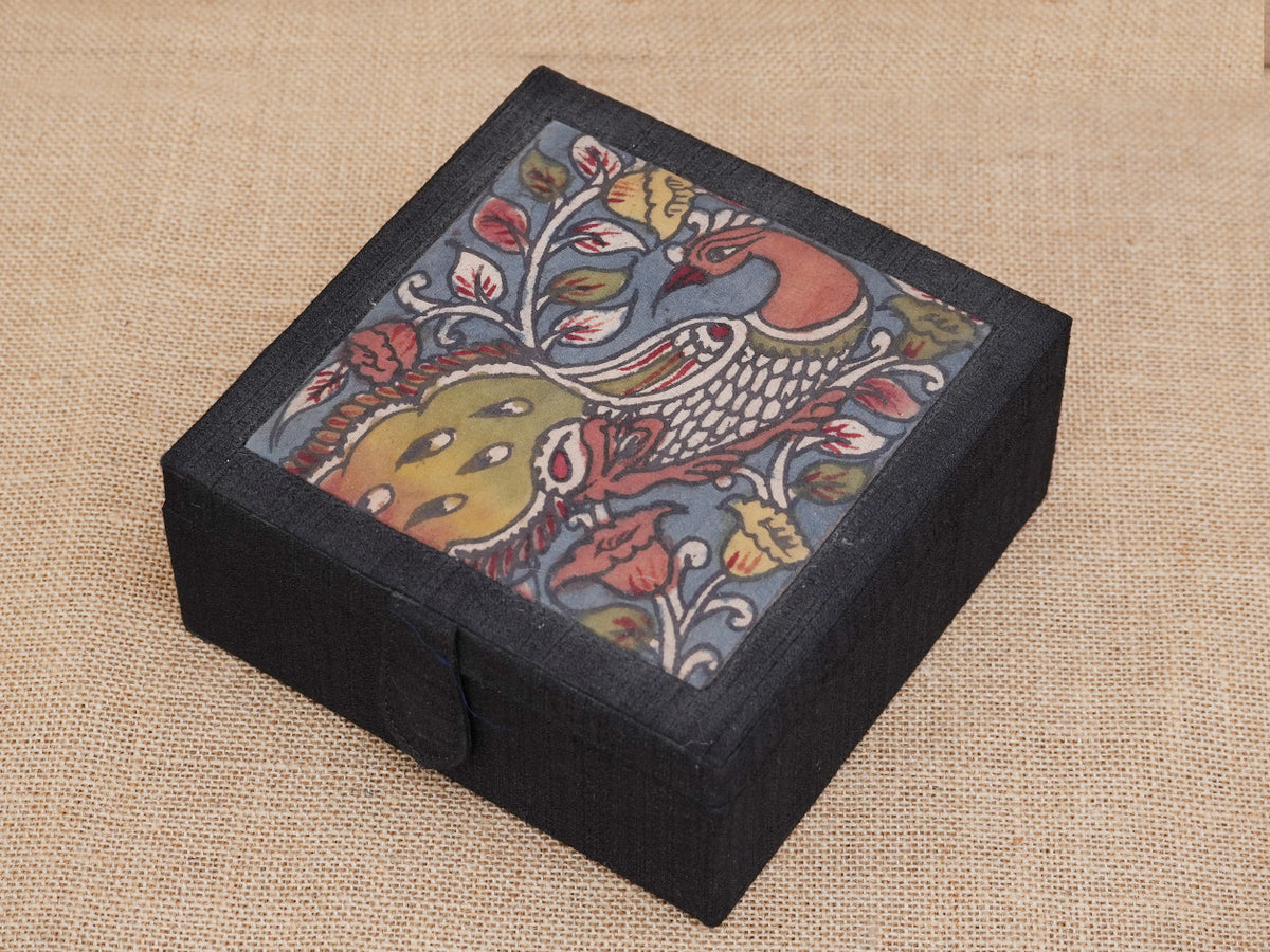 Kalamkari Design Black Jewel Storage Box