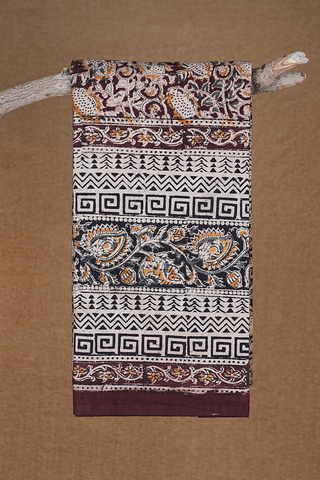 Allover Design Printed Maroon Cotton Double Bedspread