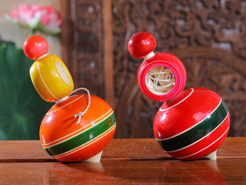 Channapatna Wooden Set Of 2 Round Top