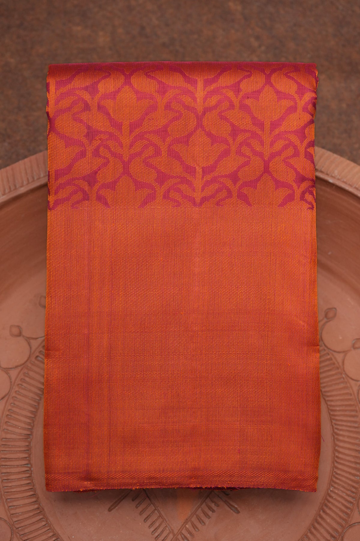 Jacquard Pattern Blush Red Kanchipuram Silk Saree