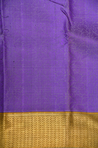 Contrast Zari Border With Self Allover Pattern Lavendar Kanchipuram Silk Saree