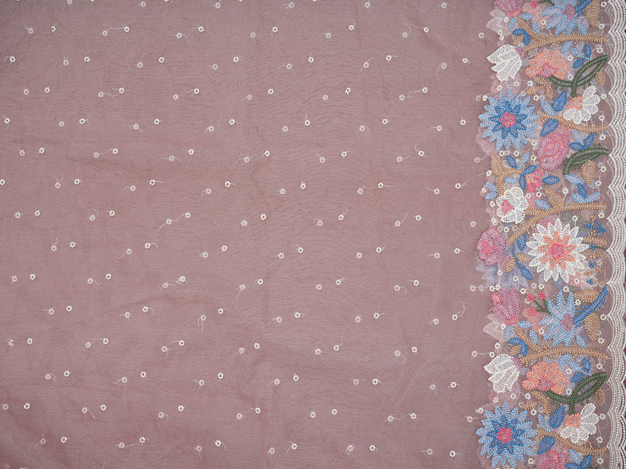 Ogee Floral Design Blush Pink Banaras Unstitched Salwar Material