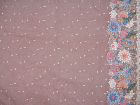 Ogee Floral Design Blush Pink Banaras Unstitched Salwar Material