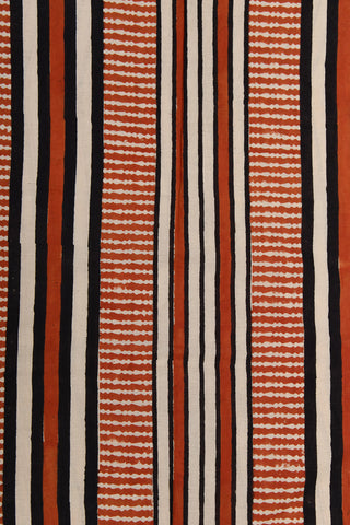 Monochrome Stripes Cream Color Jaipur Cotton Saree
