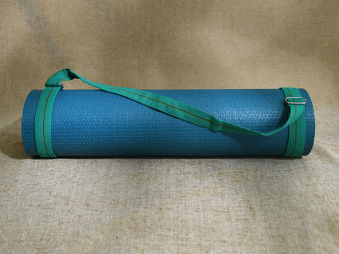 Green Hand Spun Cotton Yoga Mat Bag With Belt