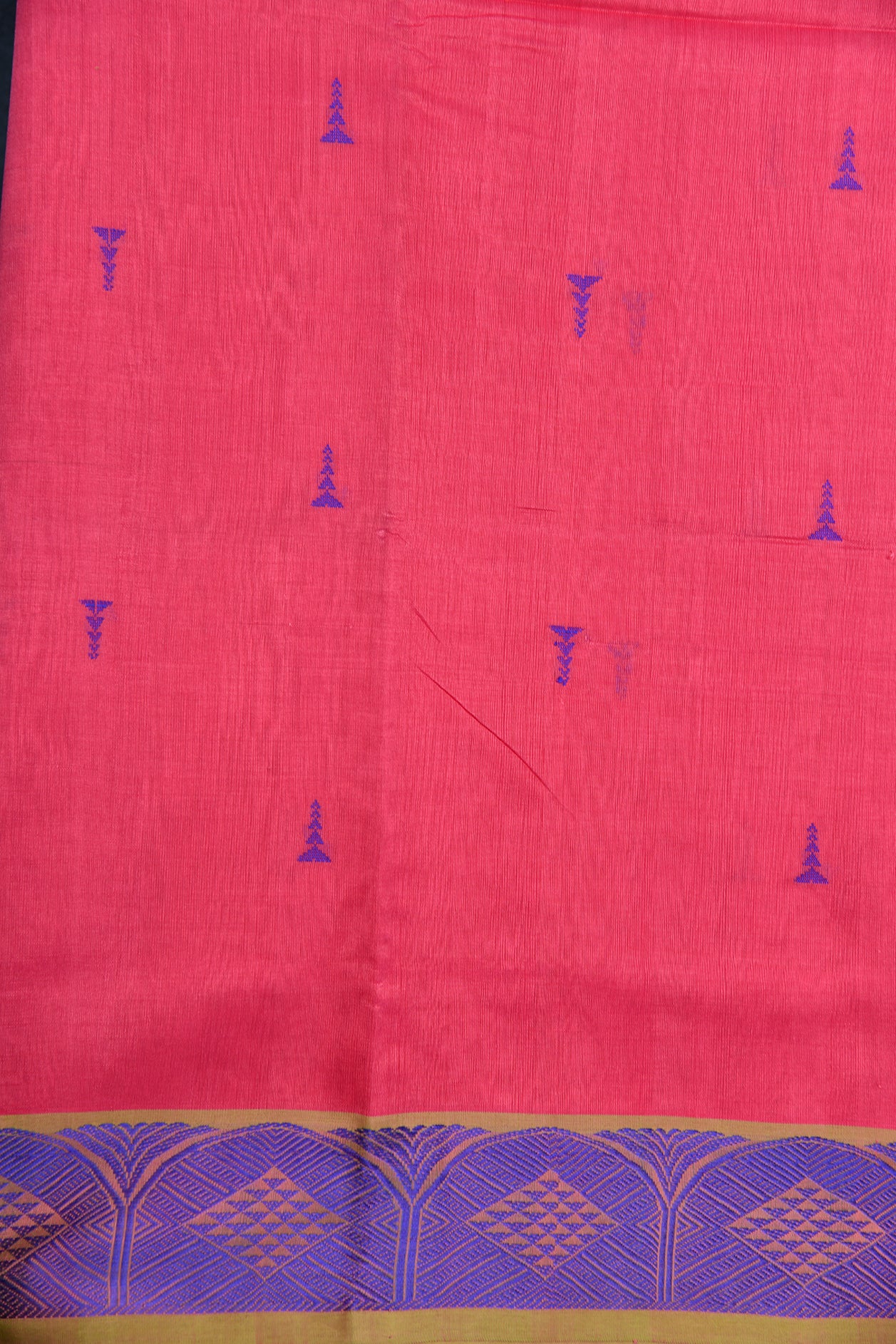 Thread Work Butta Punch Pink Silk Cotton Saree