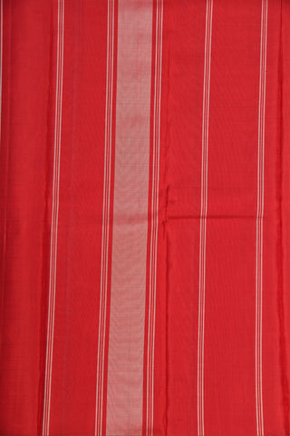 Contrast Checks And Border Cream Color Kanchipuram Silk Saree