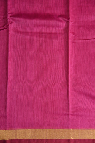Zari Border In Plain Magenta Pink Kora Silk Cotton Saree