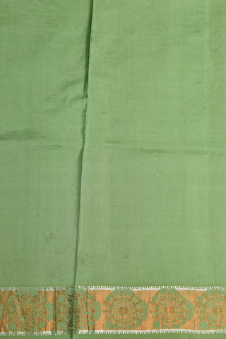 Allover Digital Printed Design Sage Green Kanchipuram Silk Saree