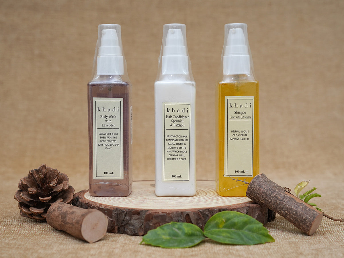 Set Of 3 Herbal Body Wash, Shampoo And Hair Conditioner