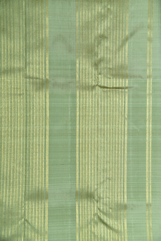 Jacquard Weaving Sage Green Kanchipuram Silk Saree