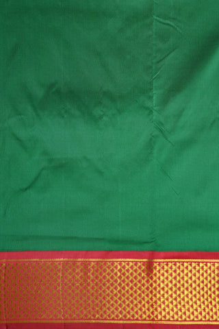 Arai Madam Design Border Bottle Green Nine Yards Kanchipuram Silk Saree
