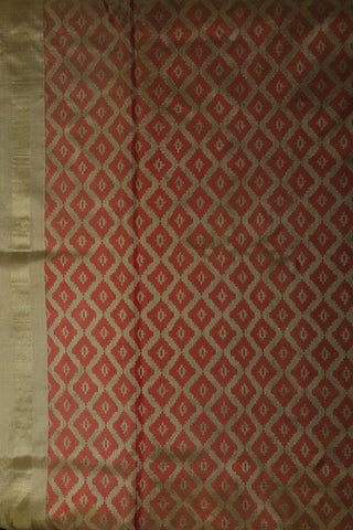 Geometric Design Red Pochampally Silk Saree