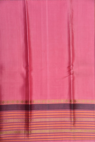 Thread Work Rudraksh Border In Plain Onion Pink Kanchipuram Silk Saree