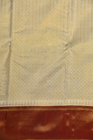 Tissue Pai Madi Kattam Korvai Tissue Border With Off White Kanchipuram Silk Saree