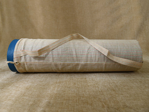 Cream Color Hand Spun Cotton Yoga Mat Bag With Belt