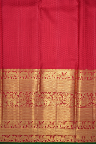 Floral Zari Buttis Scarlet Red Kanchipuram Silk Saree