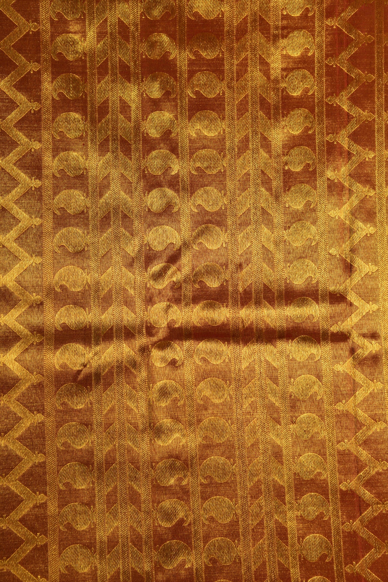 Tissue Pai Madi Kattam Korvai Tissue Border With Off White Kanchipuram Silk Saree