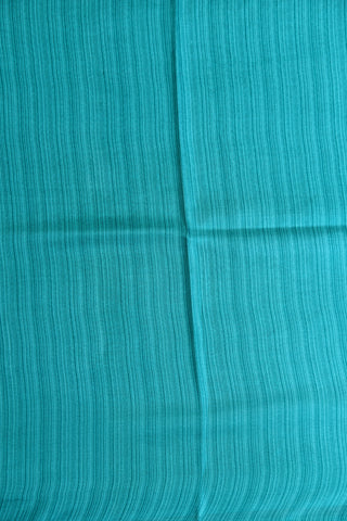 Allover Pattern Sea Blue Printed Silk Saree